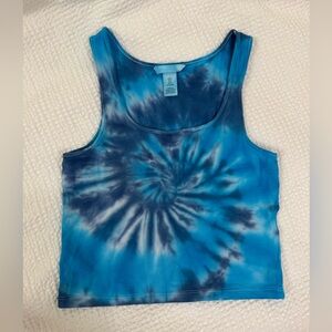 Y2K Blue Tie-Dye Tank Top